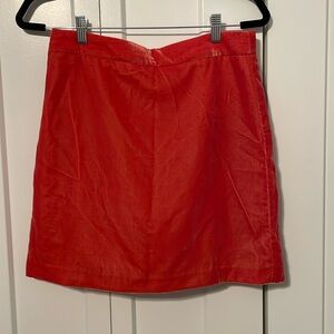 J crew orange/red velvet skirt NWT size 4